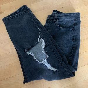 WILD FABLE BLACK RIPPED BUTTON FLY JEANS